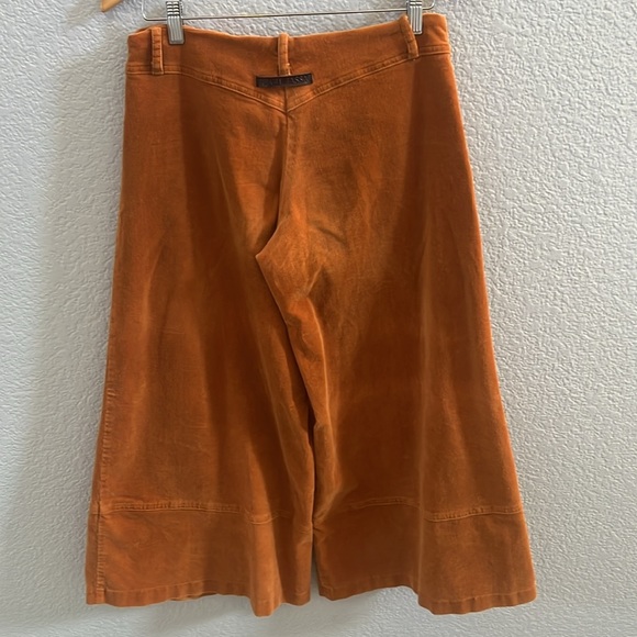 Hagit Tassa Vintage Hippie Style Corduroy Crop Wide Leg Pants Size 8 - Picture 6 of 7